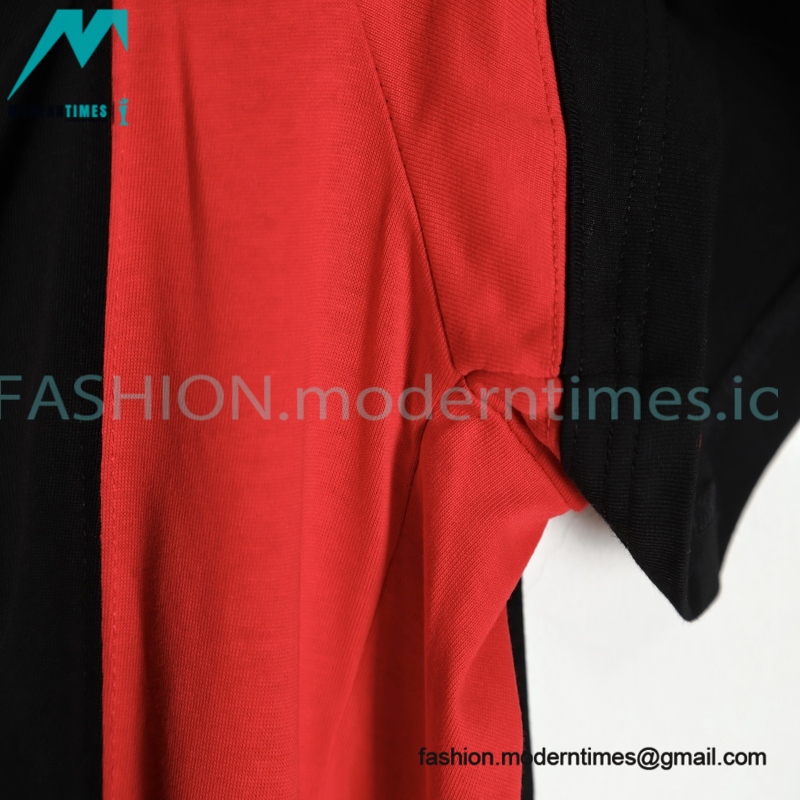 Balenciaga - Adidas Co-branded 23SS Black and Red Patchwork Short Sleeve T-shirt