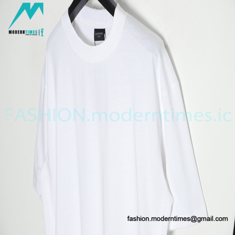 Balenciaga - 23SS Threaded Back Neck Embroidered Word Short Sleeve T-shirt