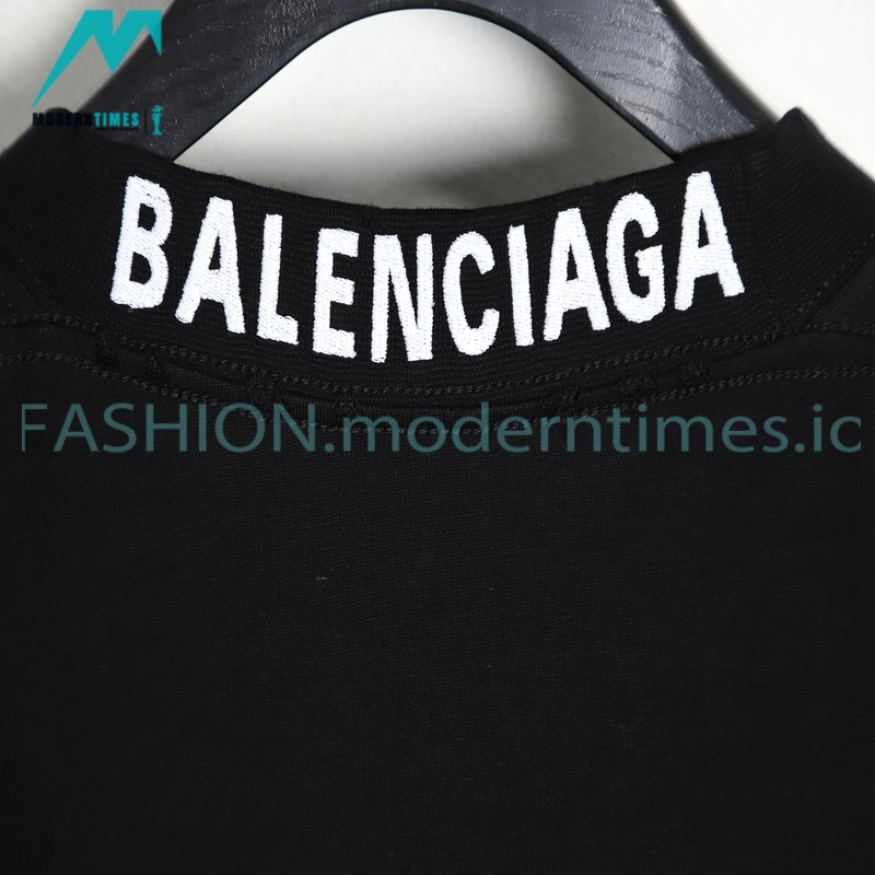 Balenciaga - 23SS Threaded Back Neck Embroidered Word Short Sleeve T-shirt