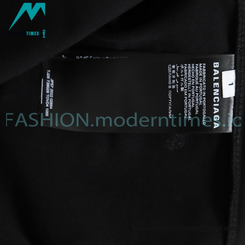 Balenciaga - 23SS Threaded Back Neck Embroidered Word Short Sleeve T-shirt