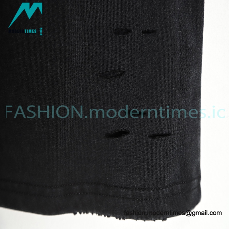 Balenciaga - 22SS Arc Type Letter Knife Cut Hole Short Sleeve T-shirt
