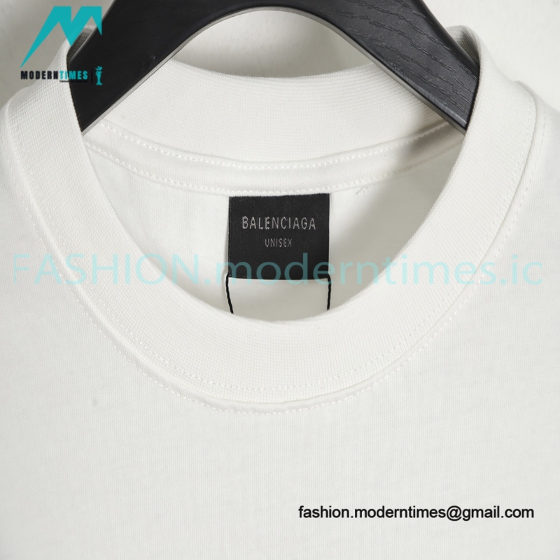 Balenciaga - Bone Letter Print Short Sleeve T-shirt