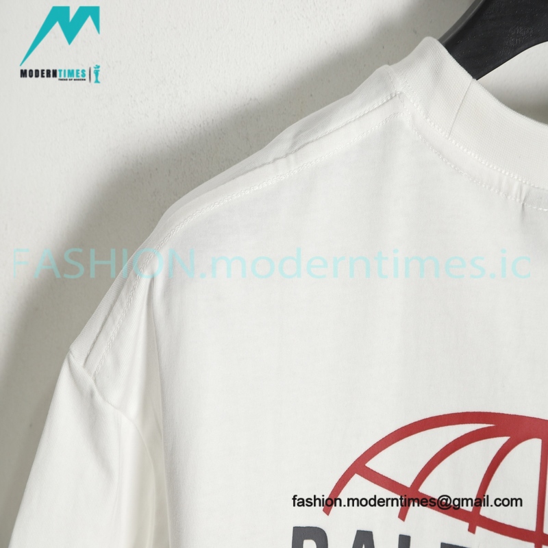 Balenciaga - Bone Letter Print Short Sleeve T-shirt