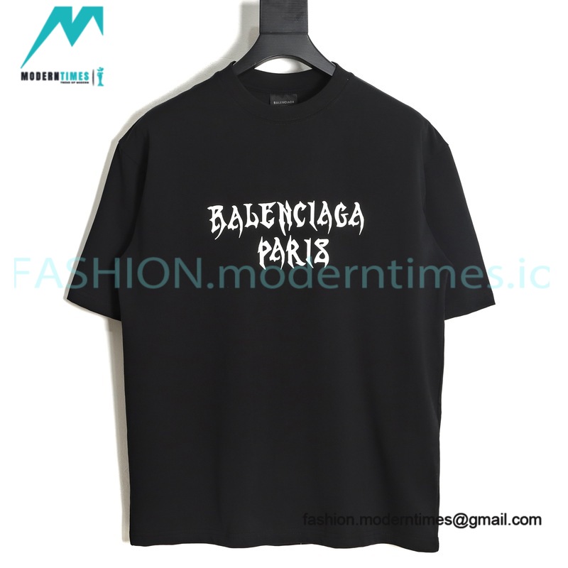 Balenciaga - Bone Letter Print Short Sleeve T-shirt