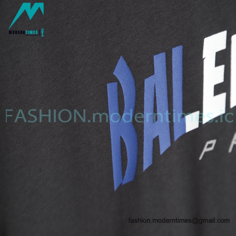 Balenciaga - Blue/White /Red Letter Print T-shirt
