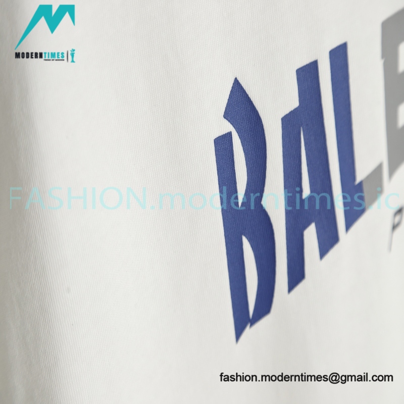 Balenciaga - Blue/White /Red Letter Print T-shirt