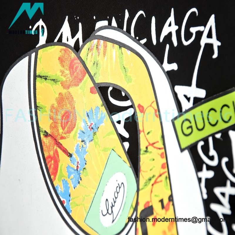 Balenciaga - Gucci  Floral Rabbit Print Short Sleeve T-shirt