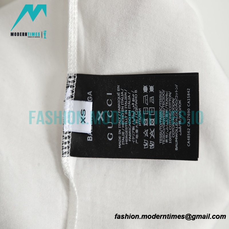 Balenciaga - Gucci Co-branded Style White/Green Graffiti Short Sleeve