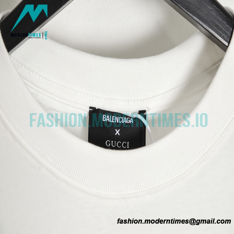 Balenciaga - Co-branded Blue Pink Letter Doodle Short sleeve