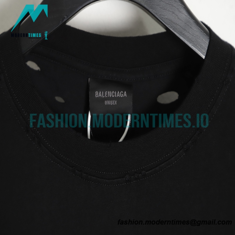 Balenciaga - 23SS Free Styling Tips Wash Destroy Short Sleeve T shirt