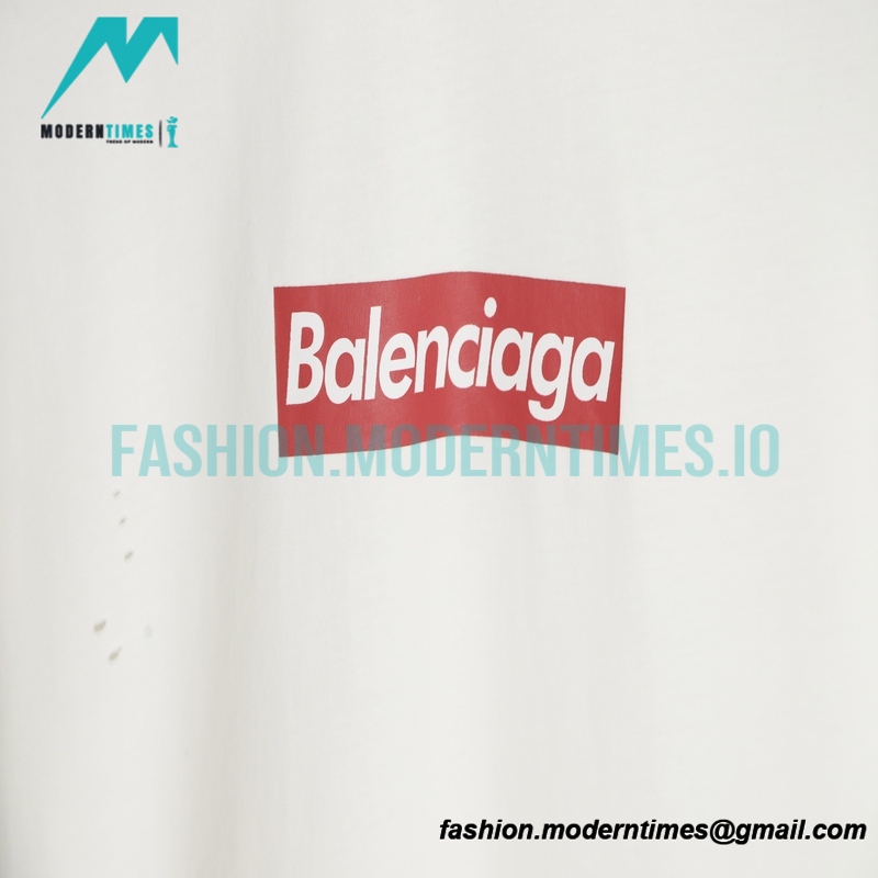 Balenciaga - Ripped Letter Print Short Sleeve T-shirt