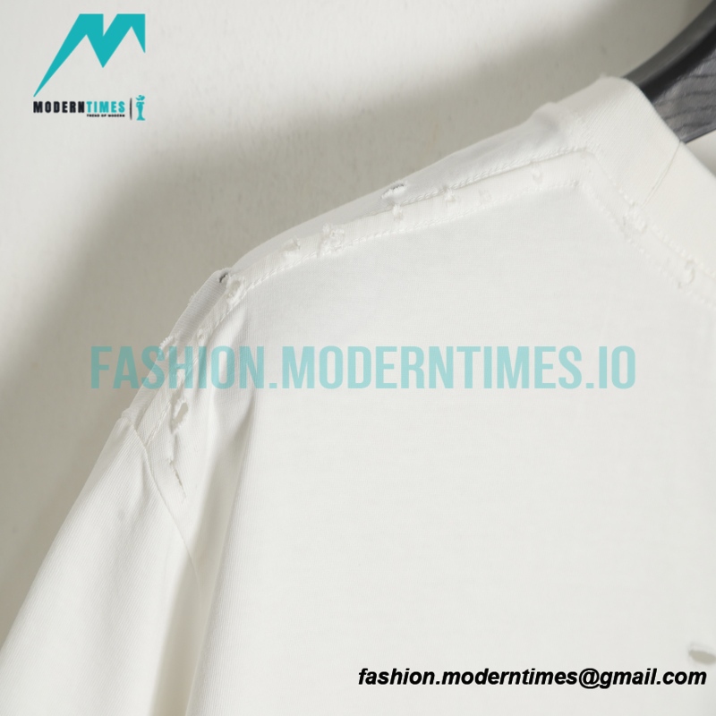 Balenciaga - Ripped Letter Print Short Sleeve T-shirt