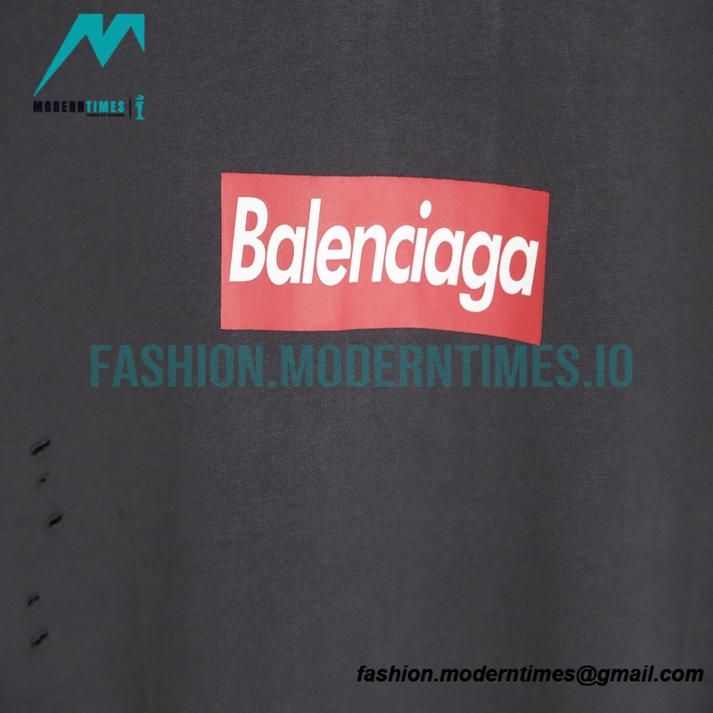 Balenciaga - Ripped Letter Print Short Sleeve T-shirt