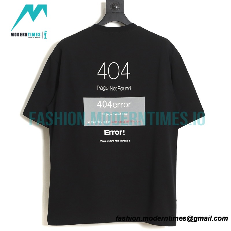 Balenciaga - 404 Error Letter Print Short Sleeve T-shirt