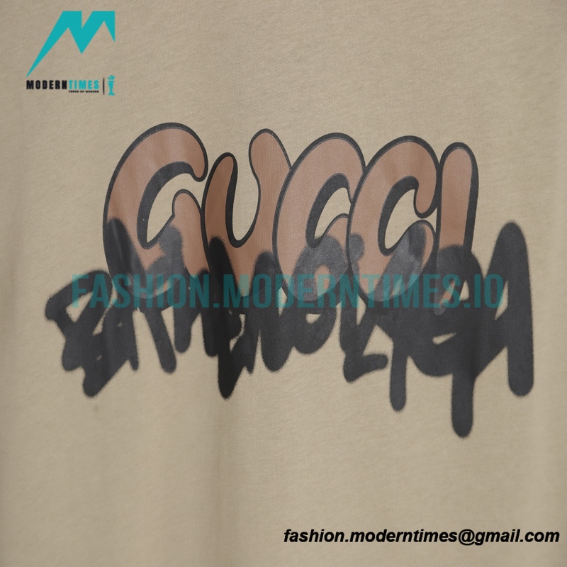 Balenciaga - Gucci Co-branded Graffiti Letter Short Sleeve T-shirt