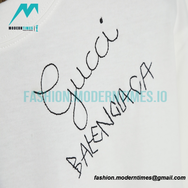 Balenciaga - Gucci Embroidered Graffiti Print Short Sleeve