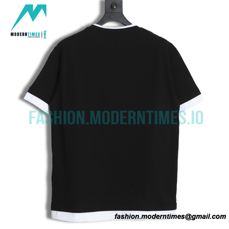 Balenciaga - 21ss Fake Two Piece Embroidered Logo Short Sleeve