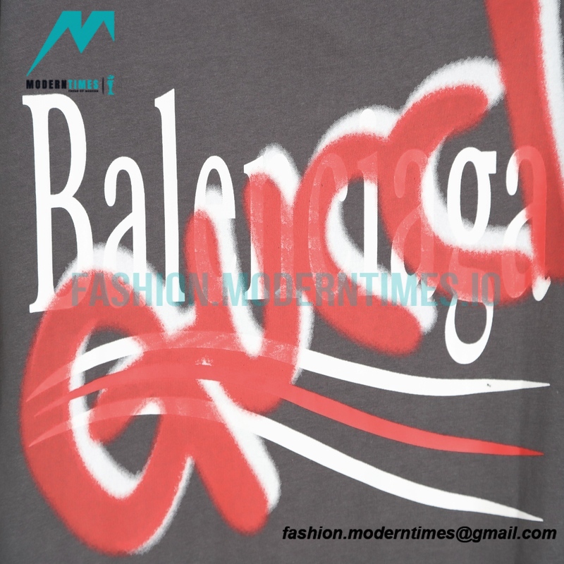 Balenciaga - Gucci Red-White Graffiti Coke Print Short Sleeve