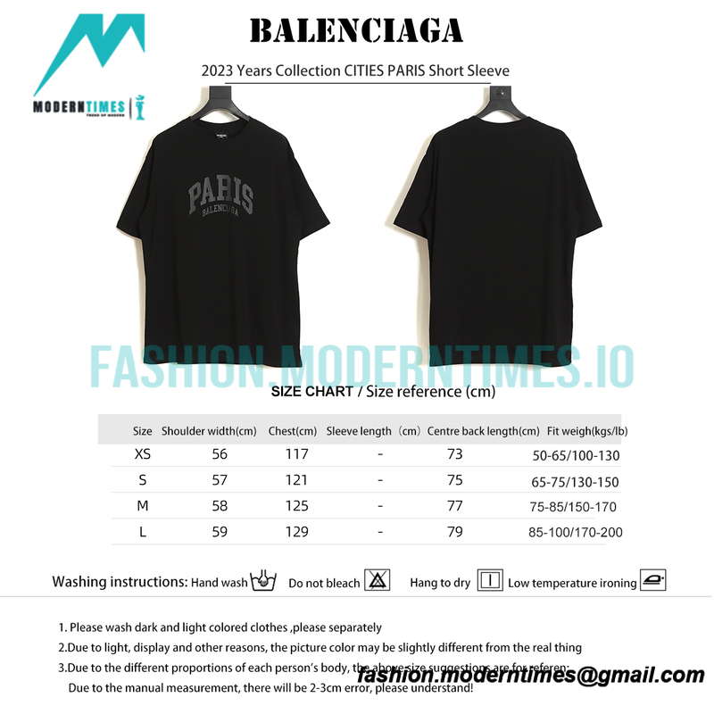 Balenciaga - 2023 Years Collection CITIES PARIS Short Sleeve