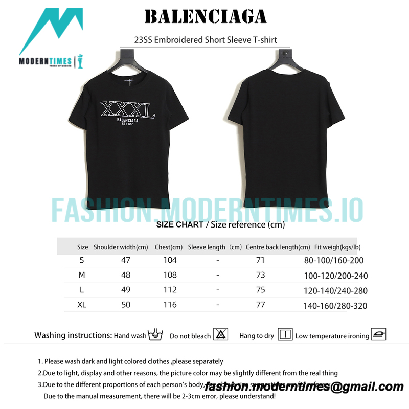 Balenciaga - 23SS Embroidered Short Sleeve T-shirt