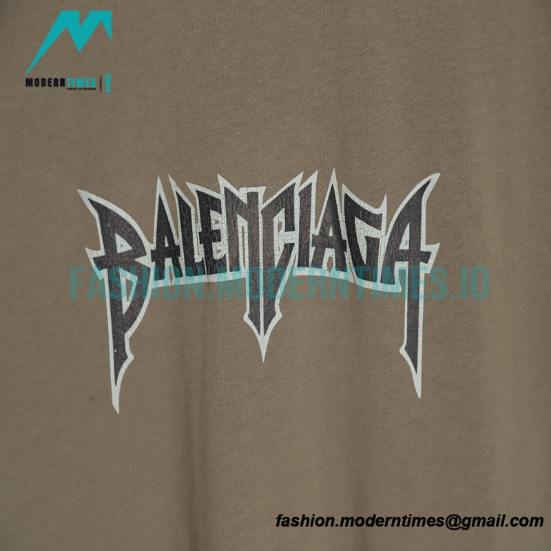 Balenciaga - Coffee Color Flame Lightning Band Short Sleeve