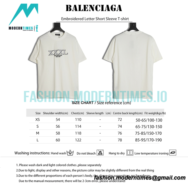 Balenciaga - Embroidered Letter Short Sleeve T-shirt
