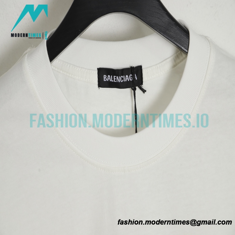 Balenciaga - Embroidered Letter Short Sleeve T-shirt