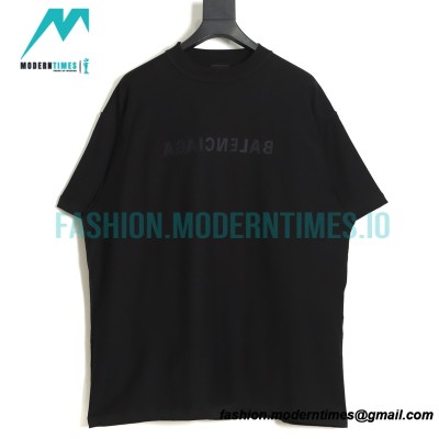 Balenciaga - 23ss Mirror Letter Embroidery Short Sleeve T-shirt