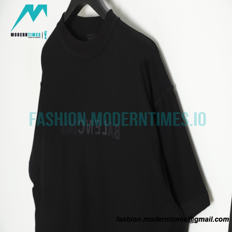 Balenciaga - 23ss Mirror Letter Embroidery Short Sleeve T-shirt