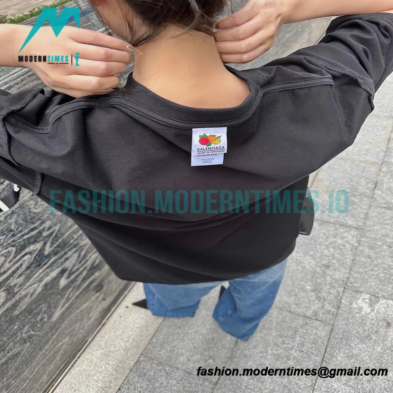 Balenciaga - 23ss Mirror Letter Embroidery Short Sleeve T-shirt