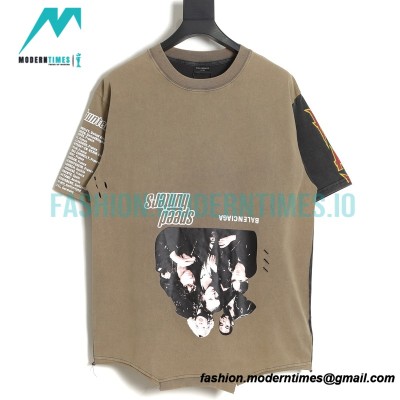 Balenciaga - Double Color Patchwork Print Short Sleeve