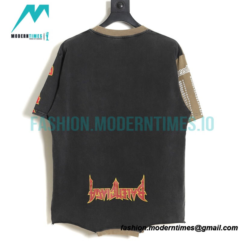 Balenciaga - Double Color Patchwork Print Short Sleeve