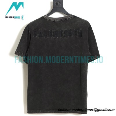 Balenciaga - Embroidered Letter Wash Short Sleeve