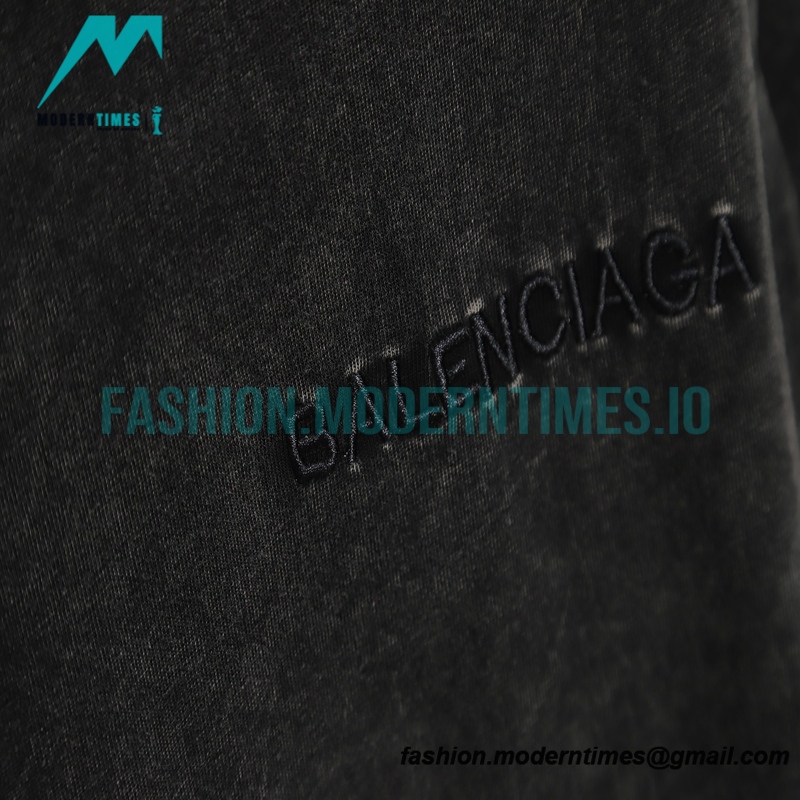 Balenciaga - Embroidered Letter Wash Short Sleeve