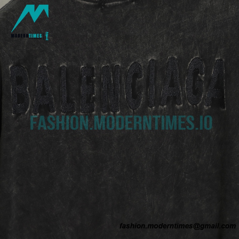 Balenciaga - Embroidered Letter Wash Short Sleeve