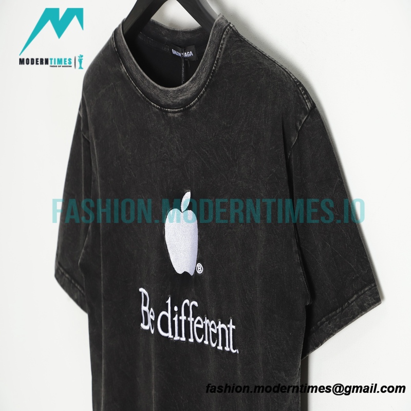 Balenciaga - Apple Embroidery Letter Wash Short Sleeve
