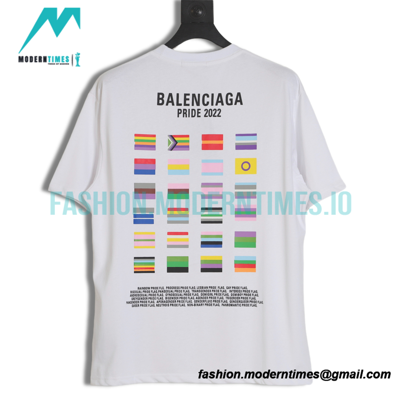 Balenciaga - Multi-National Flag Print Short Sleeve