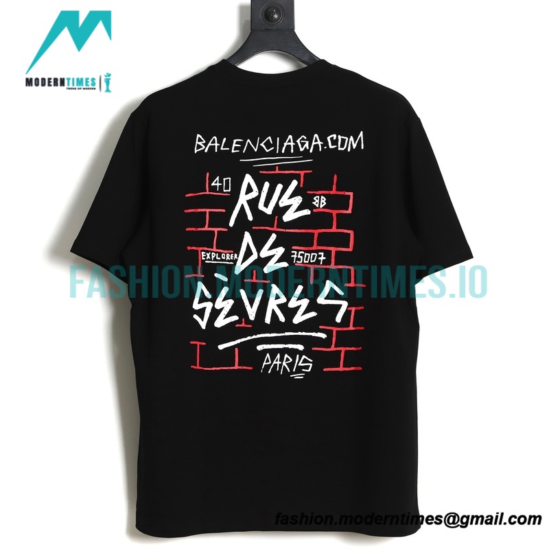 Balenciaga - 22ss In-Wash Letter Print Short Sleeve T-shirt