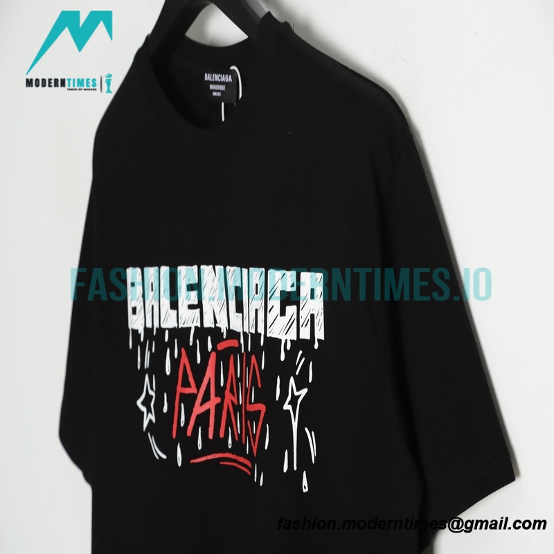 Balenciaga - 22ss In-Wash Letter Print Short Sleeve T-shirt
