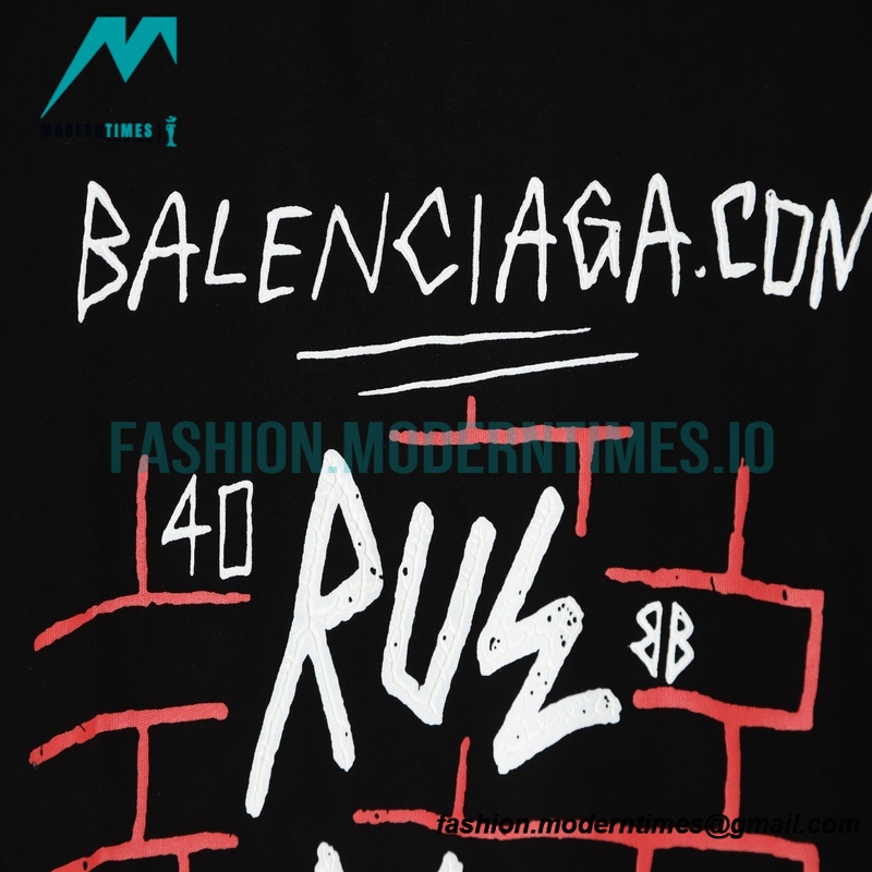 Balenciaga - 22ss In-Wash Letter Print Short Sleeve T-shirt