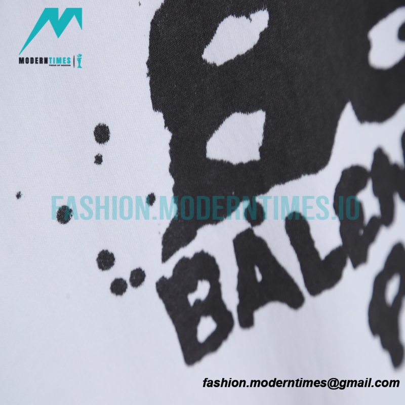 Balenciaga - 23SS Double B Splash Ink Short Sleeve T-shirt