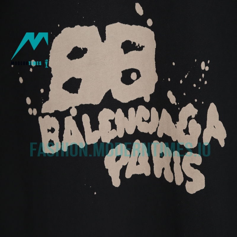 Balenciaga - 23SS Double B Splash Ink Short-sleeved T-shirt
