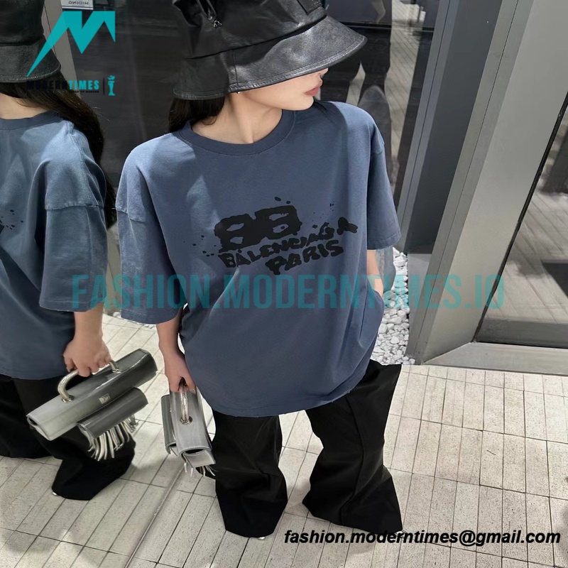 Balenciaga - 23SS Double B Splash Ink Short-sleeved T-shirt