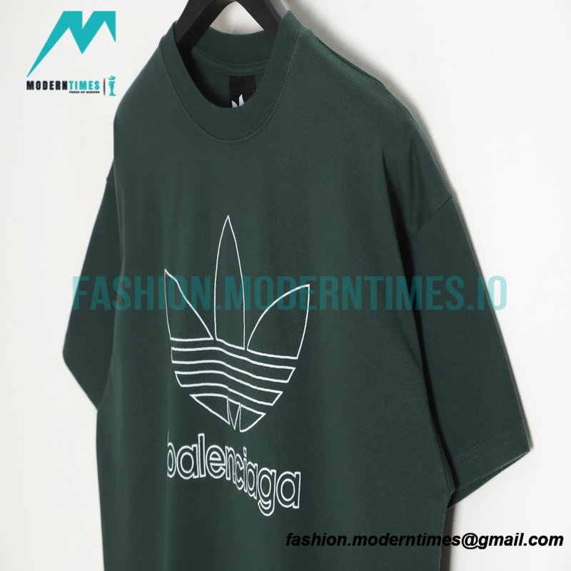 Balenciaga - Adidas Co-branded Clover Embroidered Short Sleeve T-shirt
