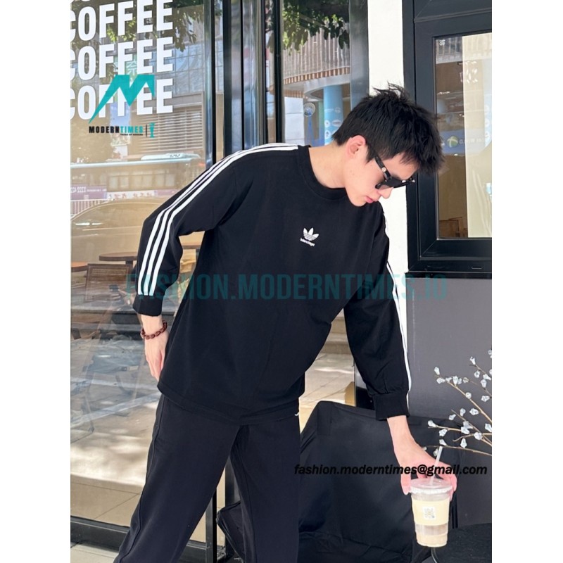 Balenciaga - Adidas 23FW Clover Co-branded  Webbing Long Sleeve T-shirt