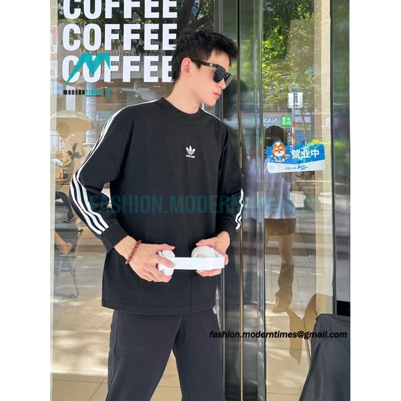 Balenciaga - Adidas 23FW Clover Co-branded  Webbing Long Sleeve T-shirt