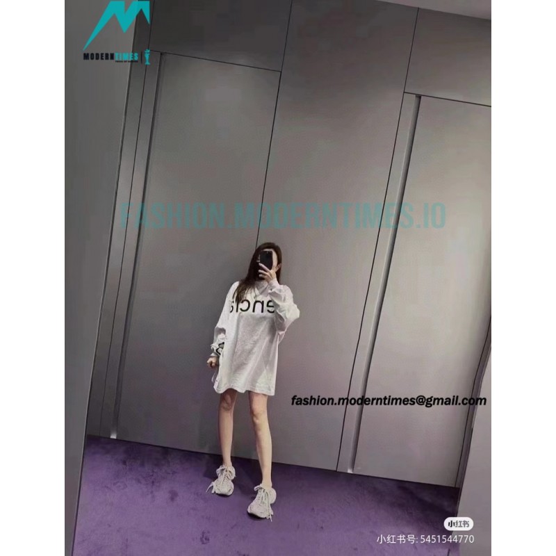 Balenciaga - 23Fw One-piece Seamless Embroidery Website Letter Embroidery Long Sleeve T-shirt