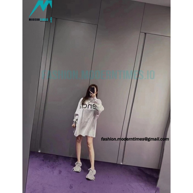 Balenciaga - 23Fw One-piece Seamless Embroidery Website Letter Embroidery Long Sleeve T-shirt