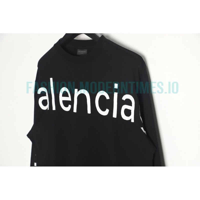 Balenciaga - 23Fw One-piece Seamless Embroidery Website Letter Embroidery Long Sleeve T-shirt