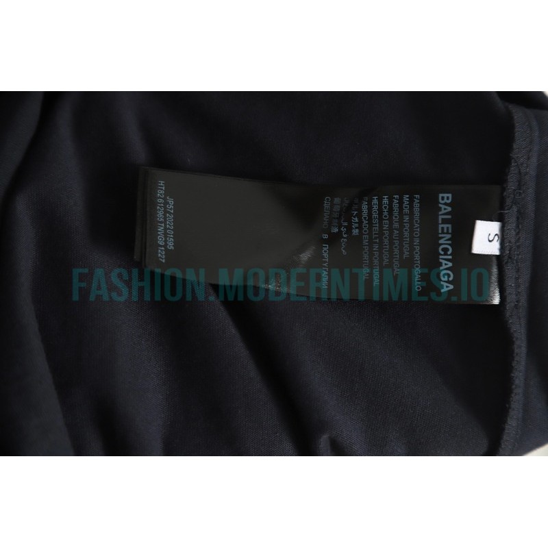 Balenciaga - 23FW Large Label Double B Crack Printed Long Sleeve T-shirt